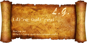 Láng Györgyi névjegykártya